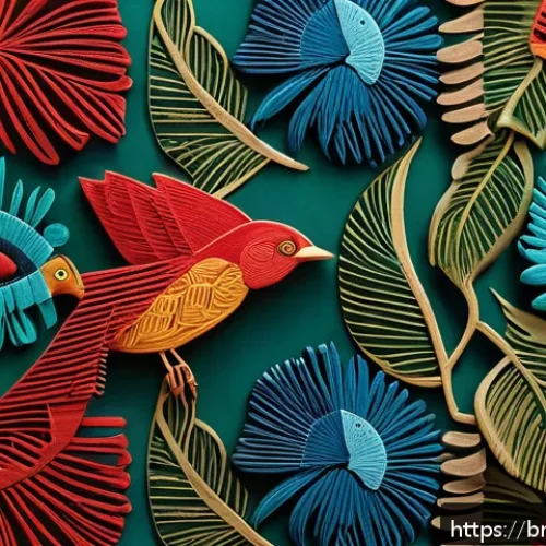 생체모방 예술 vs 전통 예술 - A detailed digital artwork depicting the intricate geometric patterns found in Bengali traditional n...